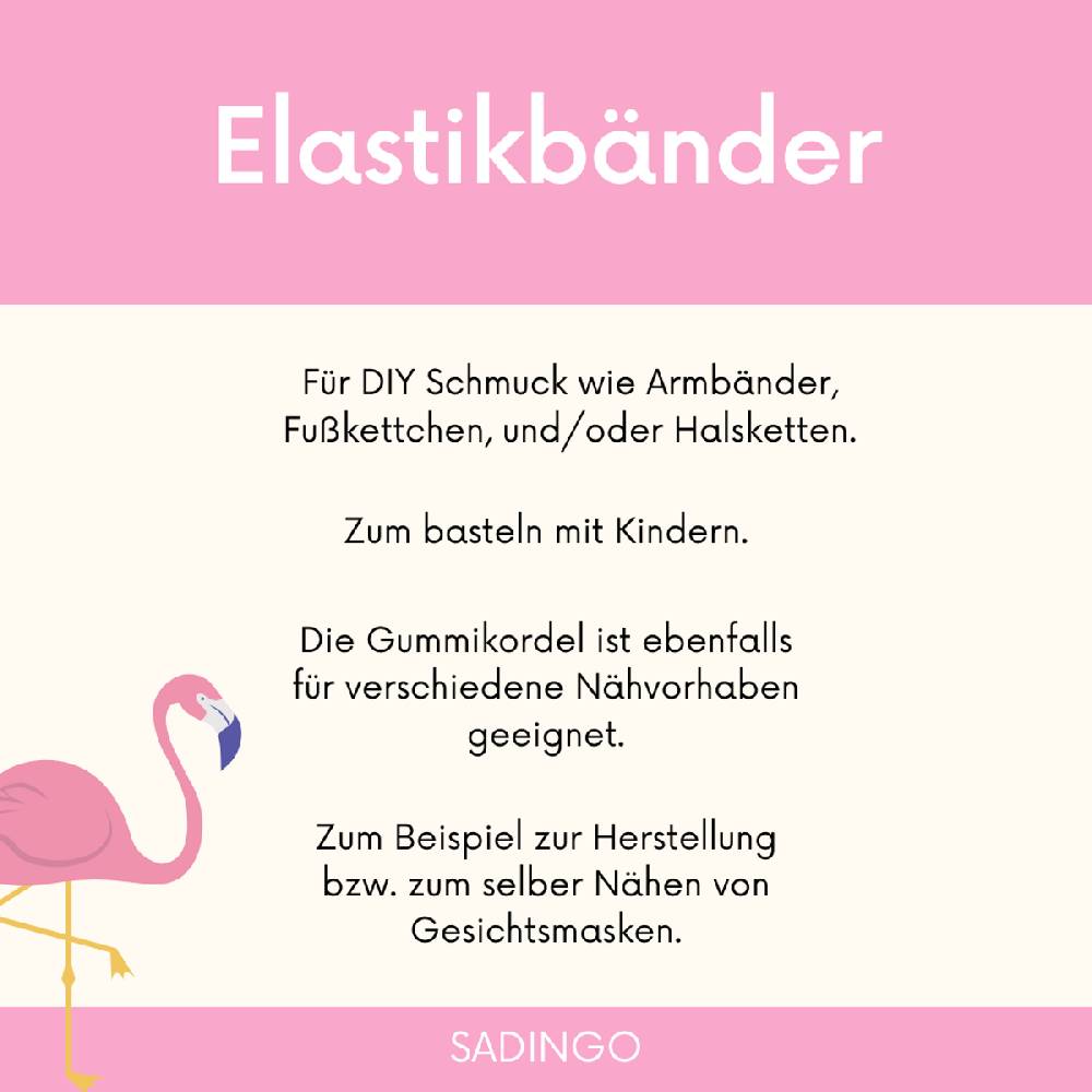 Sadingo Elastische Schnur 10x15 Meter 1 mm für Armbänder Clearance-Verkauf