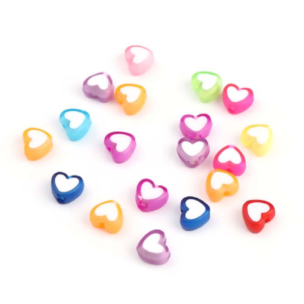 Sadingo Acrylperlen Herz | 300 Stück, 8x7mm 50% Rabatt für begrenzte Zeit