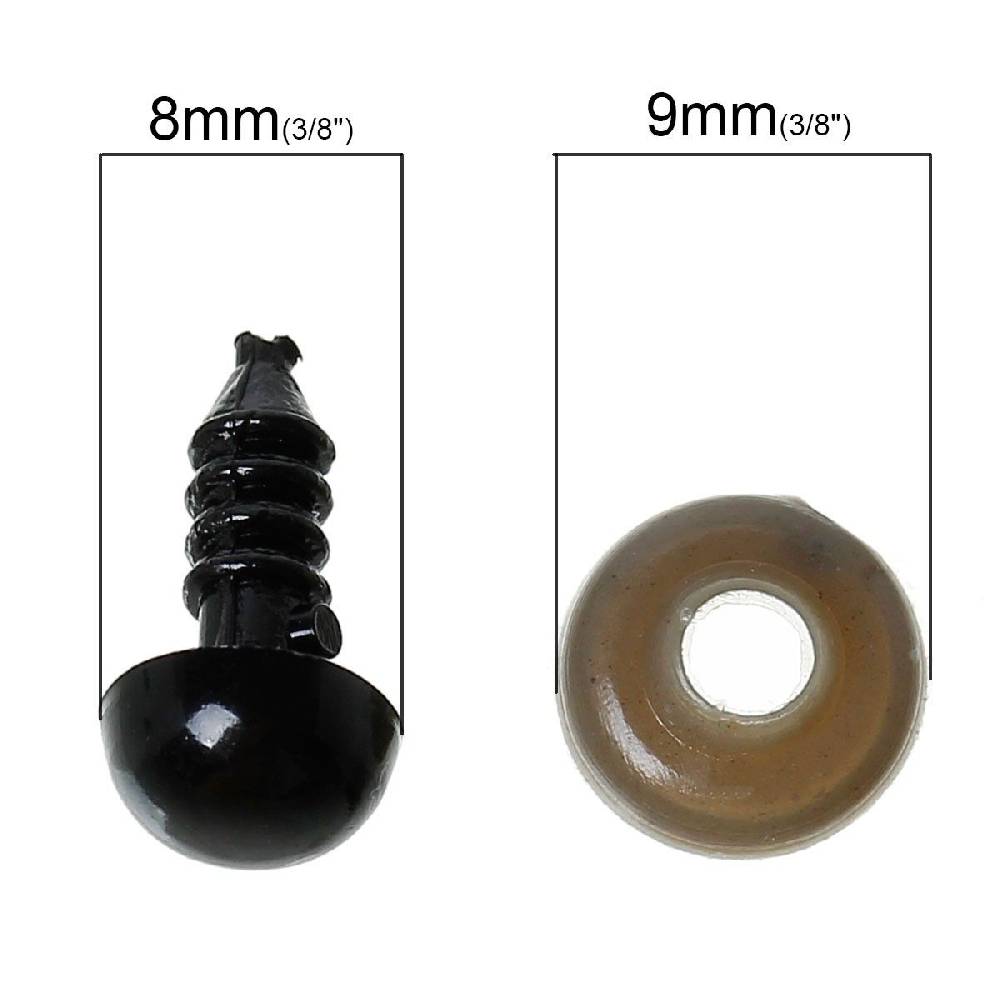 Sadingo Puppenaugen, Teddyaugen - 50 Stk. - Auge Ø 8 mm Fabrikverkauf