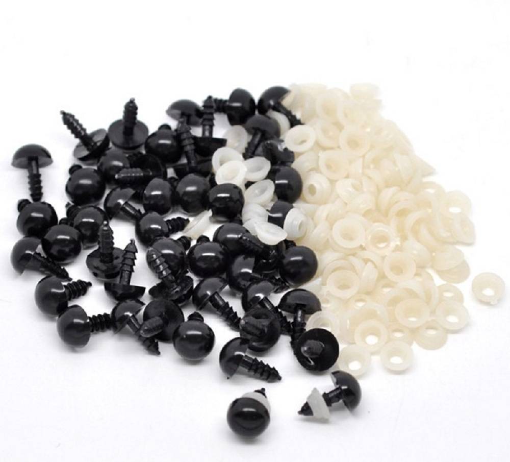 Sadingo Acryl Puppenaugen, Teddyaugen - 10 mm - 100 Stk Meist gekauft