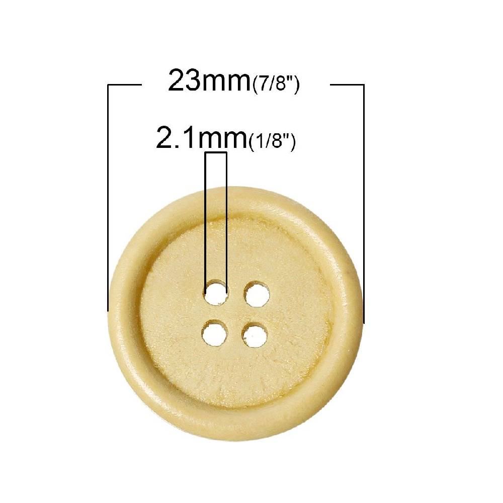 Sadingo Holzknöpfe / 50 Stk. / Ø 2,3 cm Fabrik Onlineshop