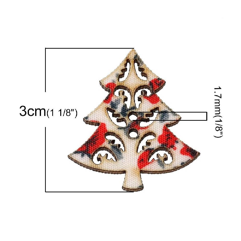 Sadingo Holzknöpfe / 50 Stk. / Weihnachtsbaum Rabatt
