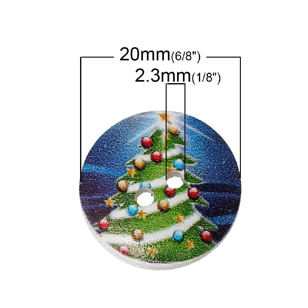 Sadingo Holzknöpfe Weihnachten 2 Stück, Ø 2 mm Begrenztes Angebot