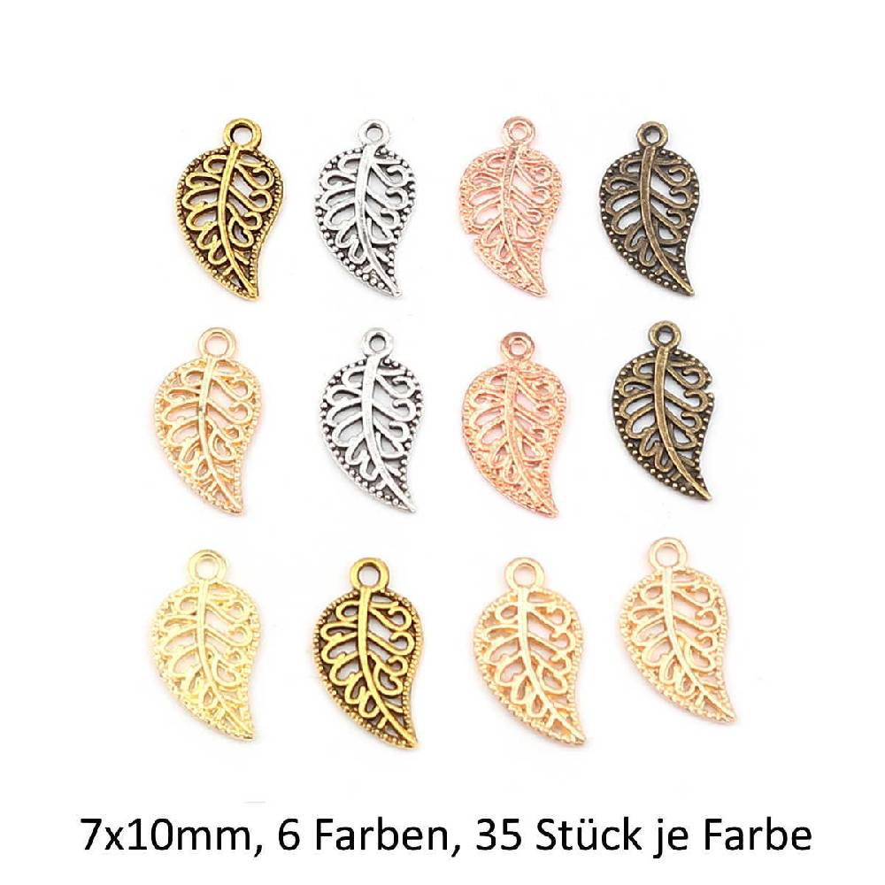 Sadingo Schmuckanhänger Set Blatt, 210 Stück, 19x10 mm Neueste Mode