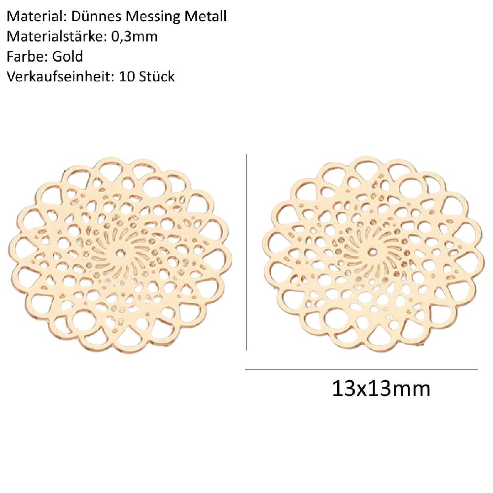 Sadingo Schmuckverbinder Blume des Lebens | 10 Stück, 13mm Räumungsverkauf