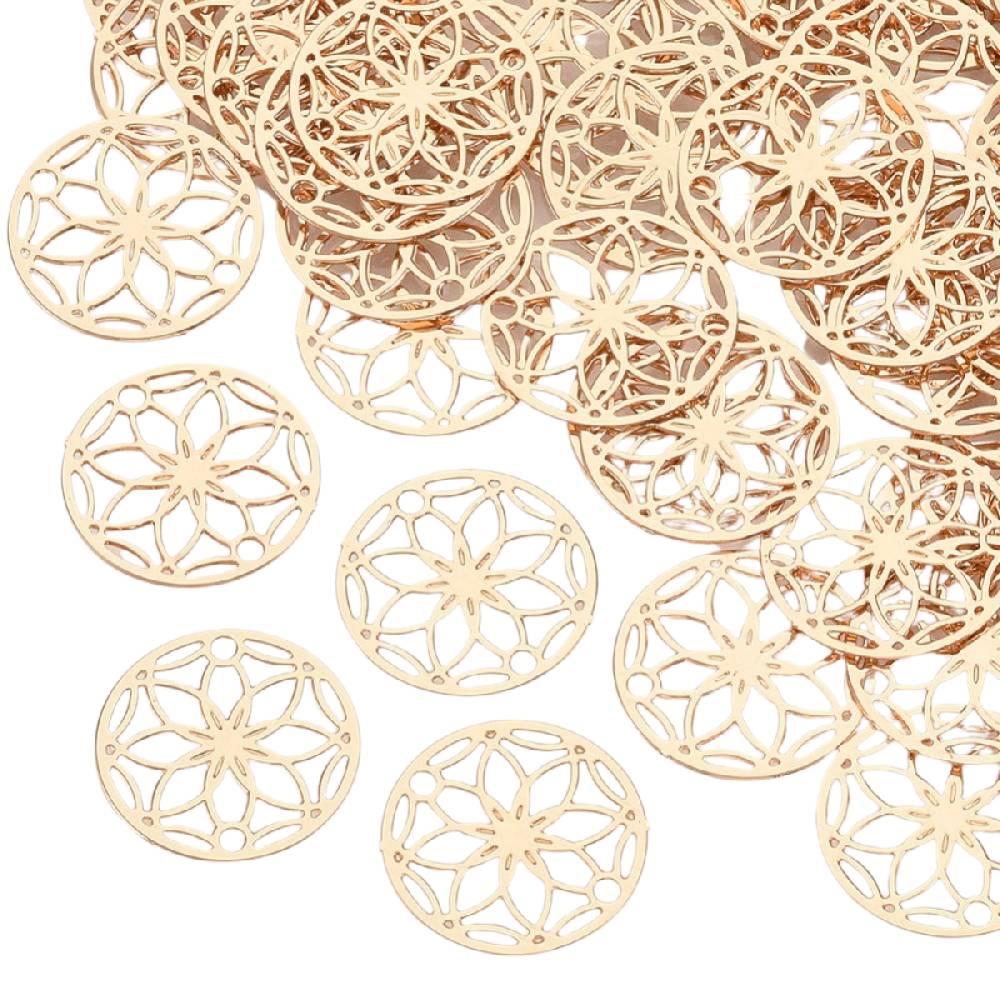 Sadingo Schmuckverbinder | 10 Stück, 13mm, Anhänger Blume des Lebens Kauf eins, bekomm eins gratis