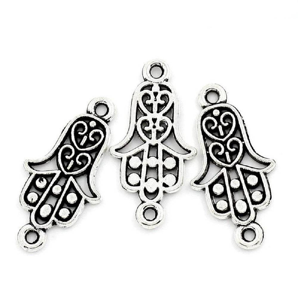 Sadingo Schmuckverbinder Hamsa Hand | 50 Stück, 25x13 mm Tiefpreis