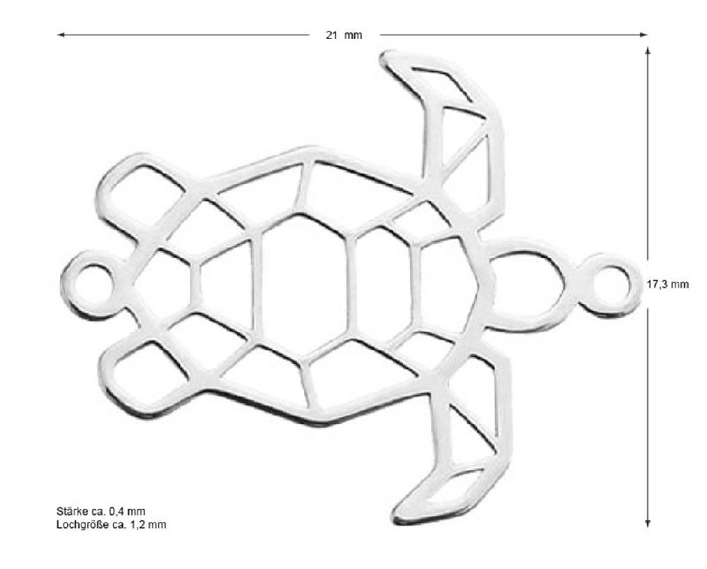 Sadingo Schmuckverbinder Schildkröte | 17,4 x 21 mm Begrenzte Freigabe