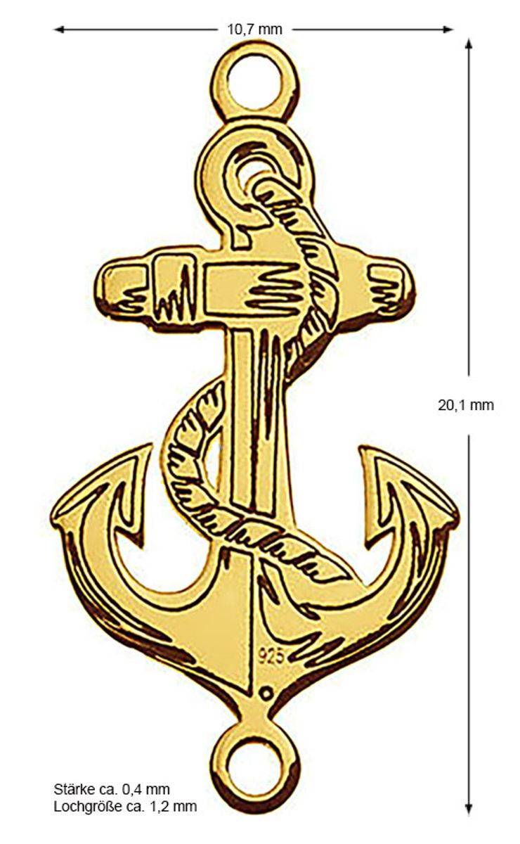 Sadingo Schmuckverbinder Anker | 20,1 x 10,7 mm Neueste Stile