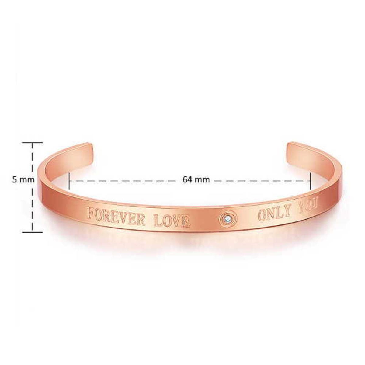 Sadingo Edelstahlarmreif mit Gravur | "Forever Love - Only You" Bis zu 50% Rabatt