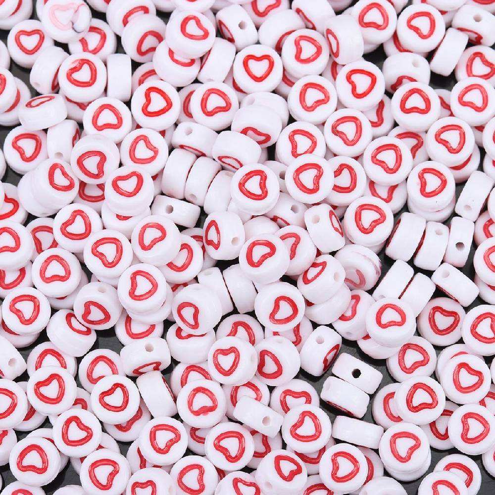 Sadingo Acrylperlen Herz | 500 Stück, 7mm Riesige Rabatte