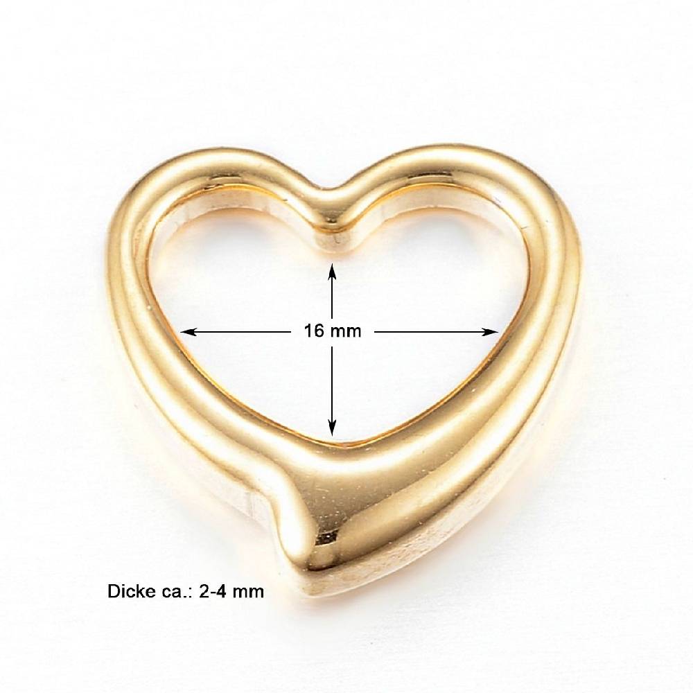 Sadingo Schmuckverbinder Herz | 2 Stück - 16x16 mm Outlet