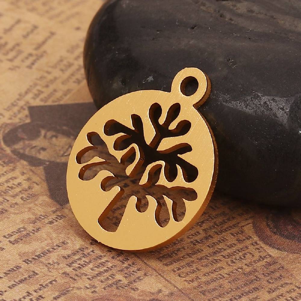 Sadingo 1 Metallanhänger Lebensbaum - 26 x 22 mm - Gold Angebote