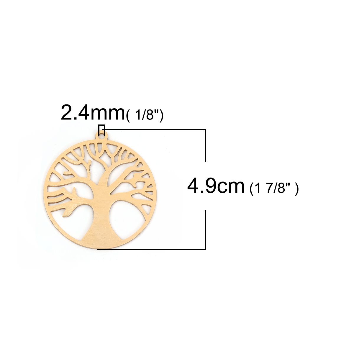 Sadingo 1 Metallanhänger Lebensbaum - 49 x 45 mm - Gold Hotsell