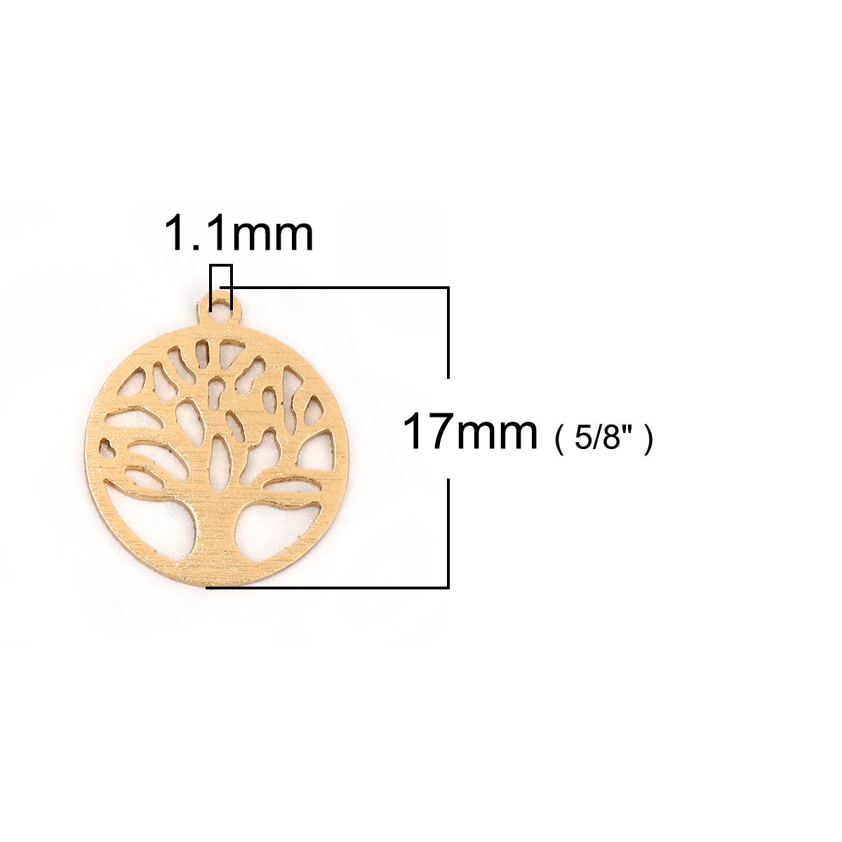 Sadingo 1 Metallanhänger Lebensbaum - 17 x 15 mm - Gold im Angebot