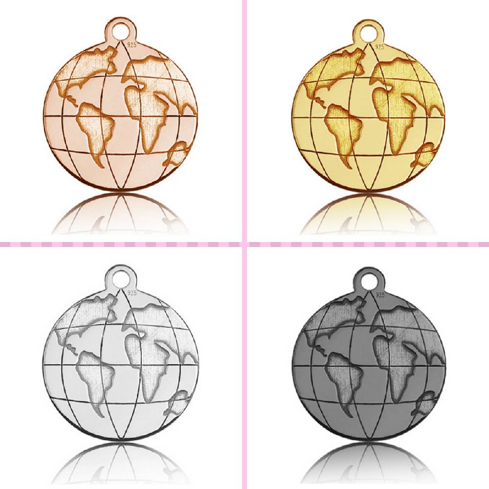 Sadingo Sterling Silver 925er Anhänger Globus Charm Globe Günstiger Verkauf