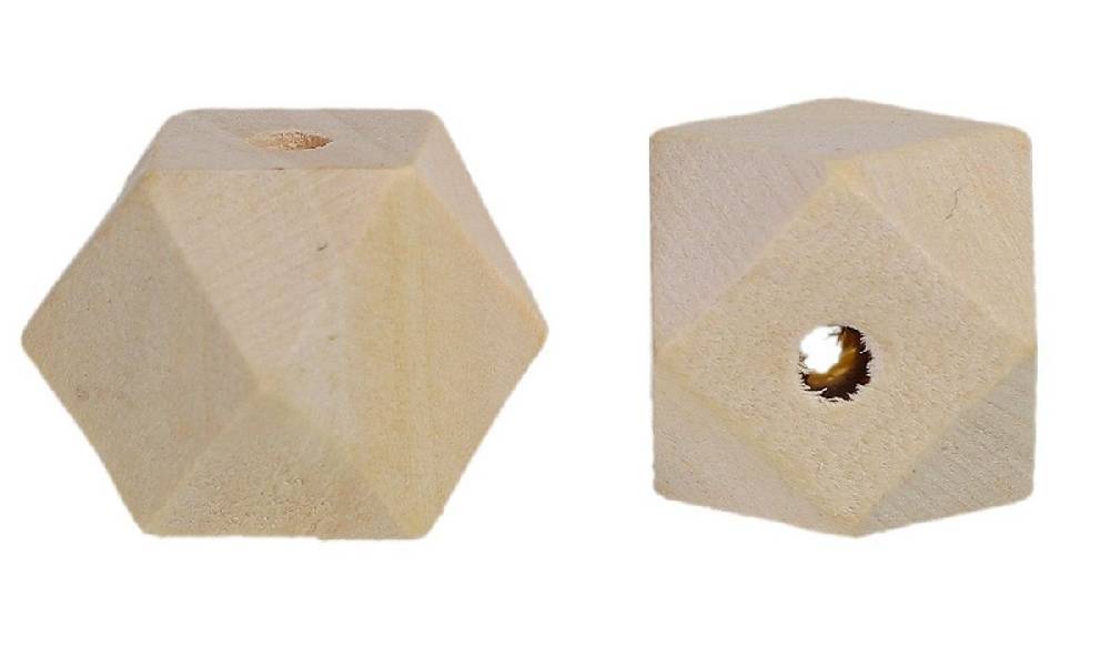 Sadingo Holzperlen eckig natur, Geometrische Bastelperlen, 20 Stück Valentinstagsangebot