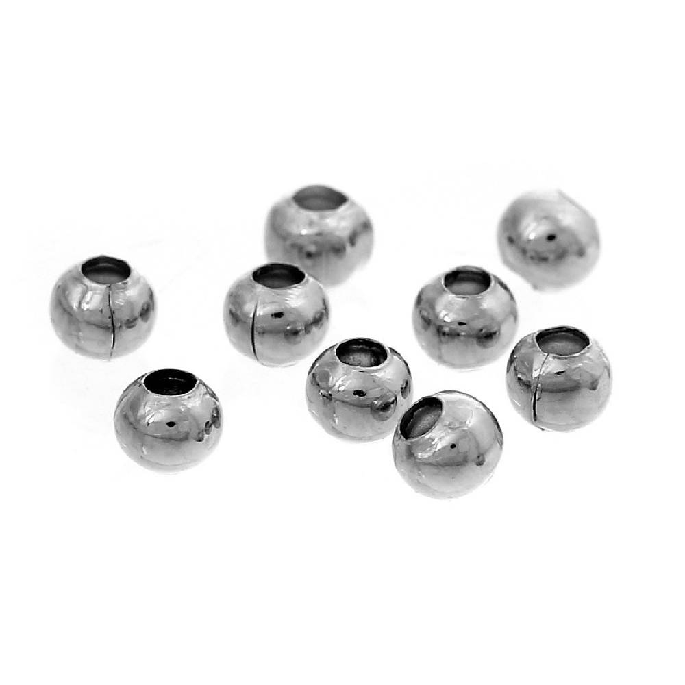 Sadingo Metallperlen - 100 Stk. - Ø 3 mm - Silberfarben Lagerräumung