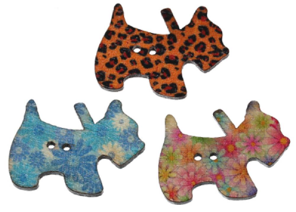 Sadingo Holzknöpfe Hunde - 50 Stk. - Zufälliger Mix Online Outlet