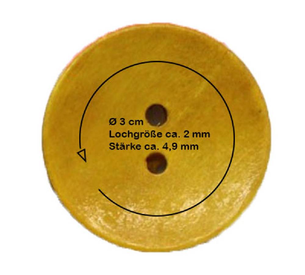 Sadingo Holzknöpfe zum aufnähen, 50 Stück-Ø 3 cm, bunter Mix Zeitlich begrenztes Angebot