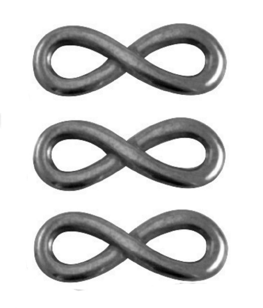 Sadingo Schmuckverbinder Infinity | 3 Stück, 15x6mm Neuheiten