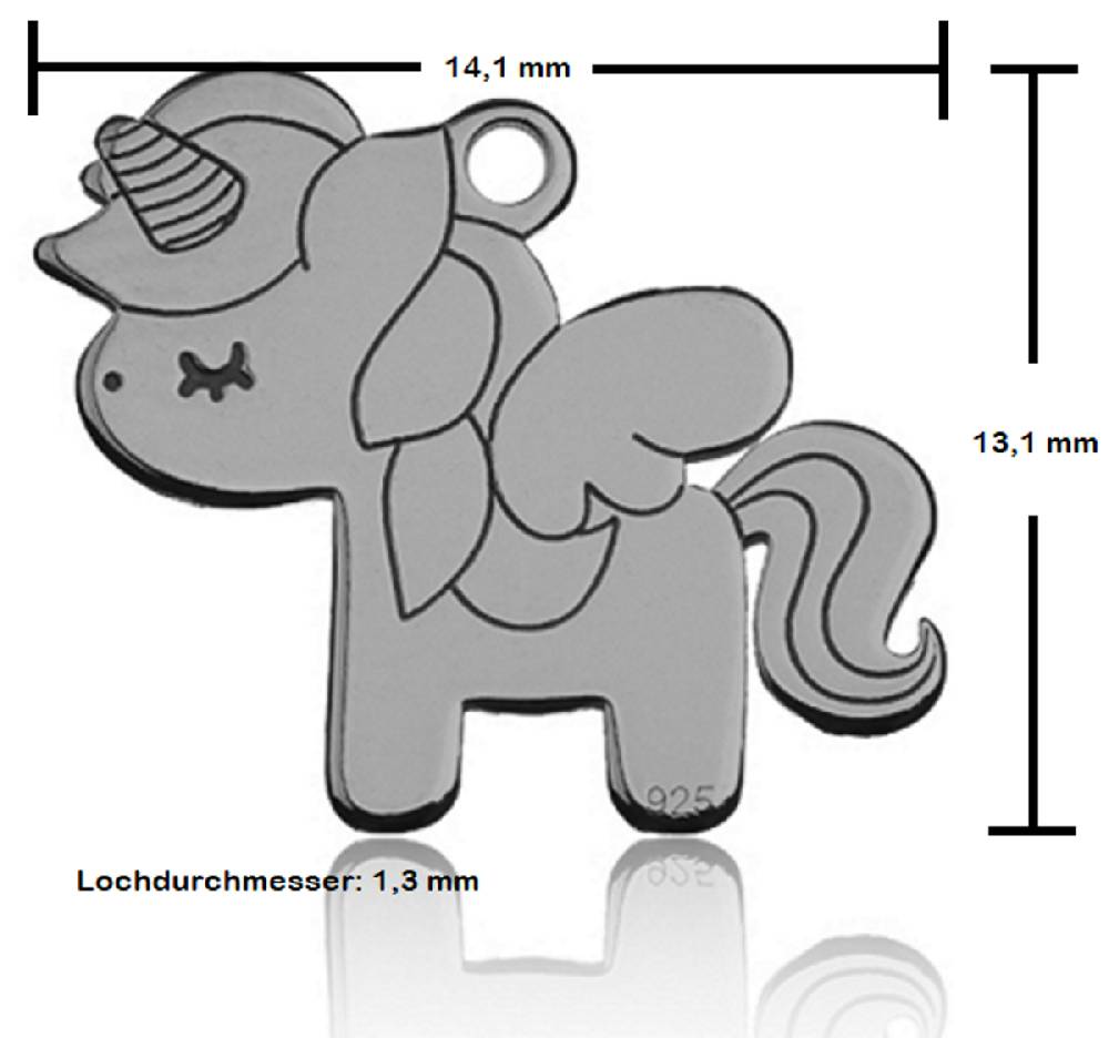 Sadingo Sterling Silver 925er Anhänger Einhorn Charm Unicorn Saisonale Angebote