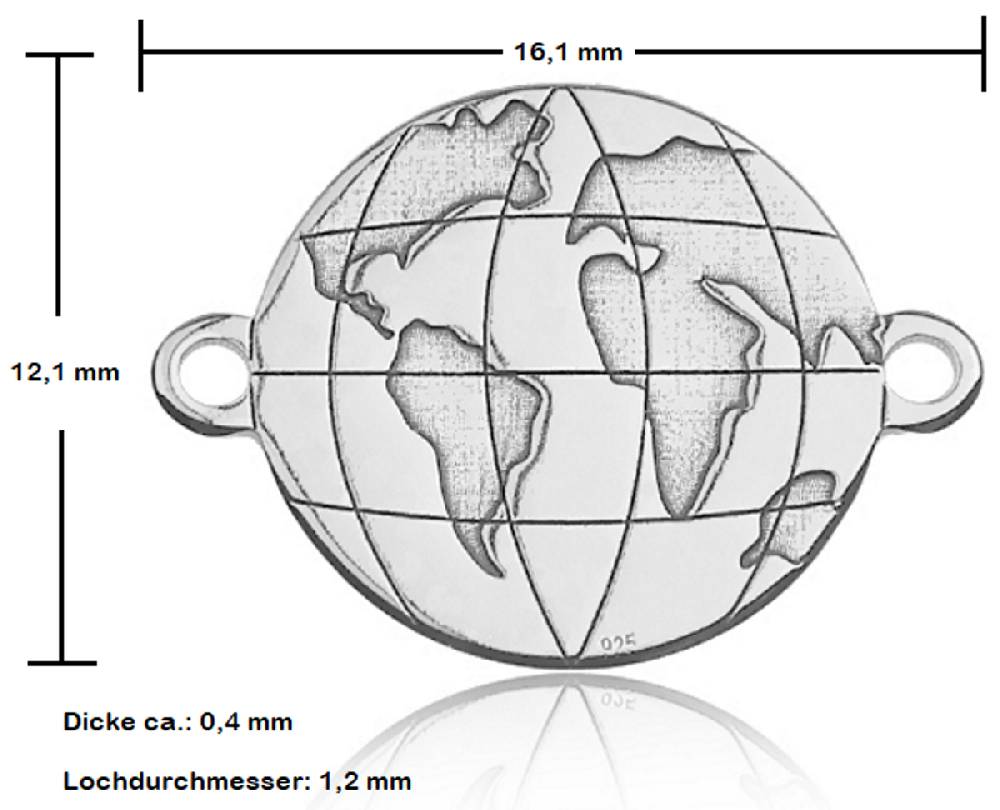 Sadingo Schmuckverbinder Globe | 12,1x16,1 mm Riesige Ersparnisse