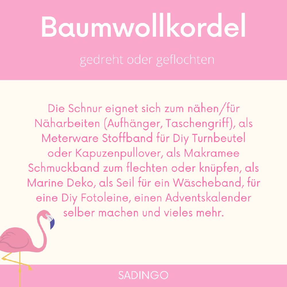 Sadingo Baumwollkordel 8mm gedreht - 10 Meter 8mm - Off White Neueste Stile