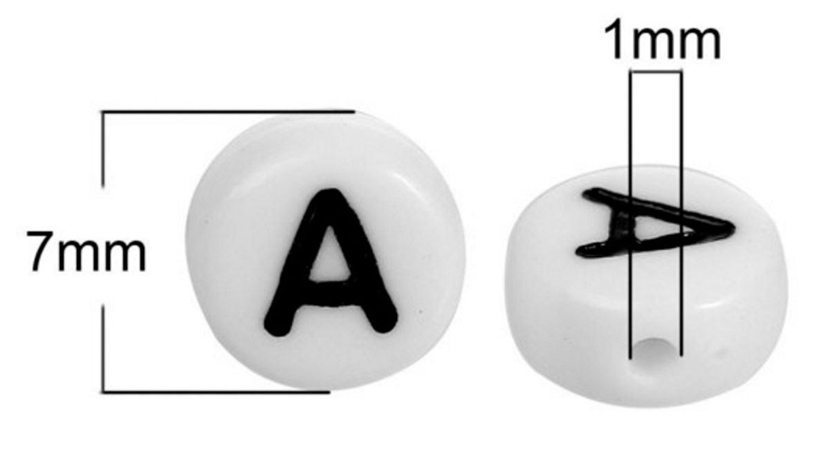 Sadingo Buchstabenperlen Acryl - A-Z nach Wahl, je 50 Stück - Ø 7 mm Nur für heute