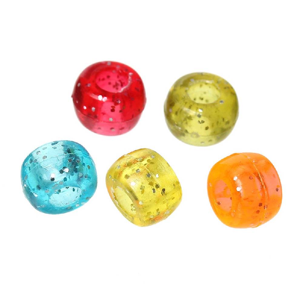 Sadingo Acrylperlen Glitzer | 500 Stk., 9 x 6 mm Kostenloser Versand international