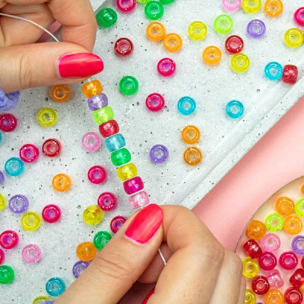 Sadingo Acrylperlen Glitzer | 500 Stk., 9 x 6 mm Kostenloser Versand international