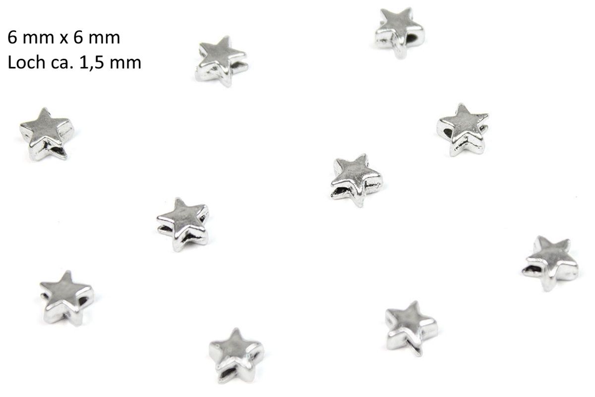 Sadingo Metallperlen Sterne | 50 Stk. - 6x6 mm Speichern exportieren
