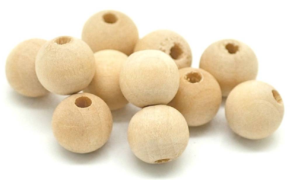 Sadingo Holzperlen natur, 100 Stück, 1 cm 50% Rabatt für begrenzte Zeit