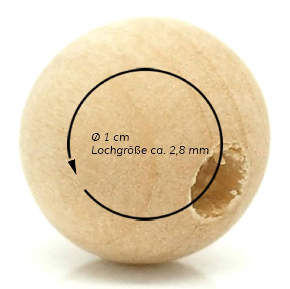 Sadingo Holzperlen natur, 100 Stück, 1 cm 50% Rabatt für begrenzte Zeit