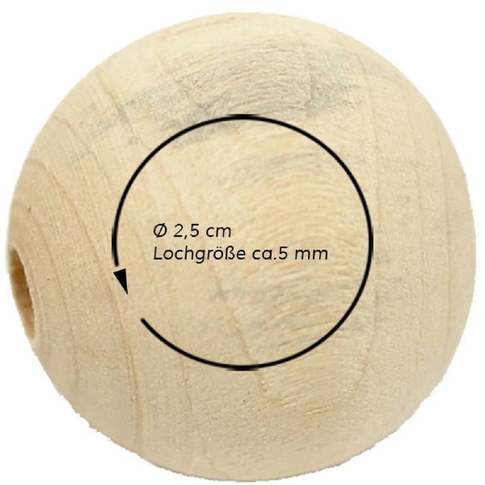 Sadingo Holzperlen natur, 30 Stk. - Ø 2,5 cm Rabatte dieses Monats