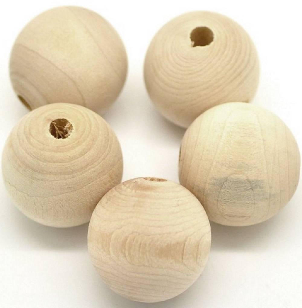 Sadingo Holzperlen natur, 30 Stk. - Ø 2,5 cm Rabatte dieses Monats
