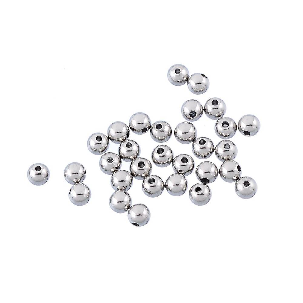 Sadingo Metallperlen in Silber | 4 mm, 50 Stück 2025