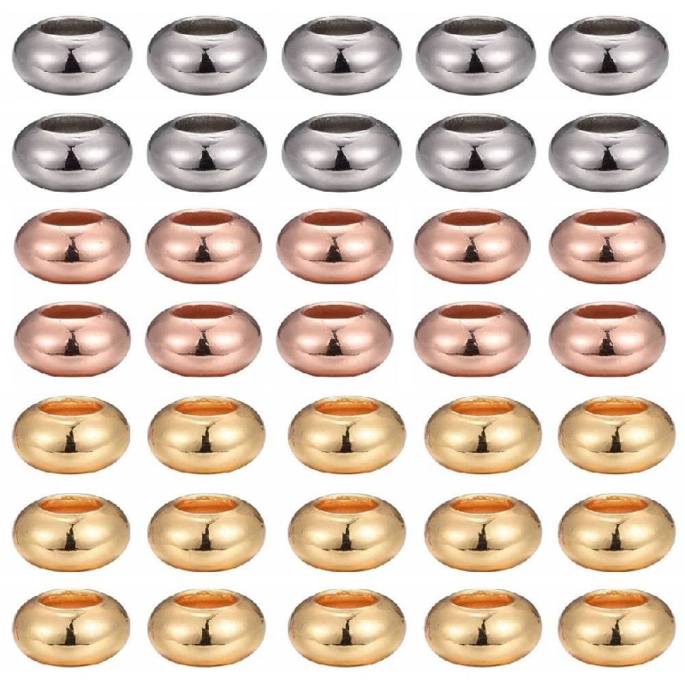Sadingo Metallperlen Set, 30 Perlen, 3 Farben - Silber, Gold, Rosegold Outlet