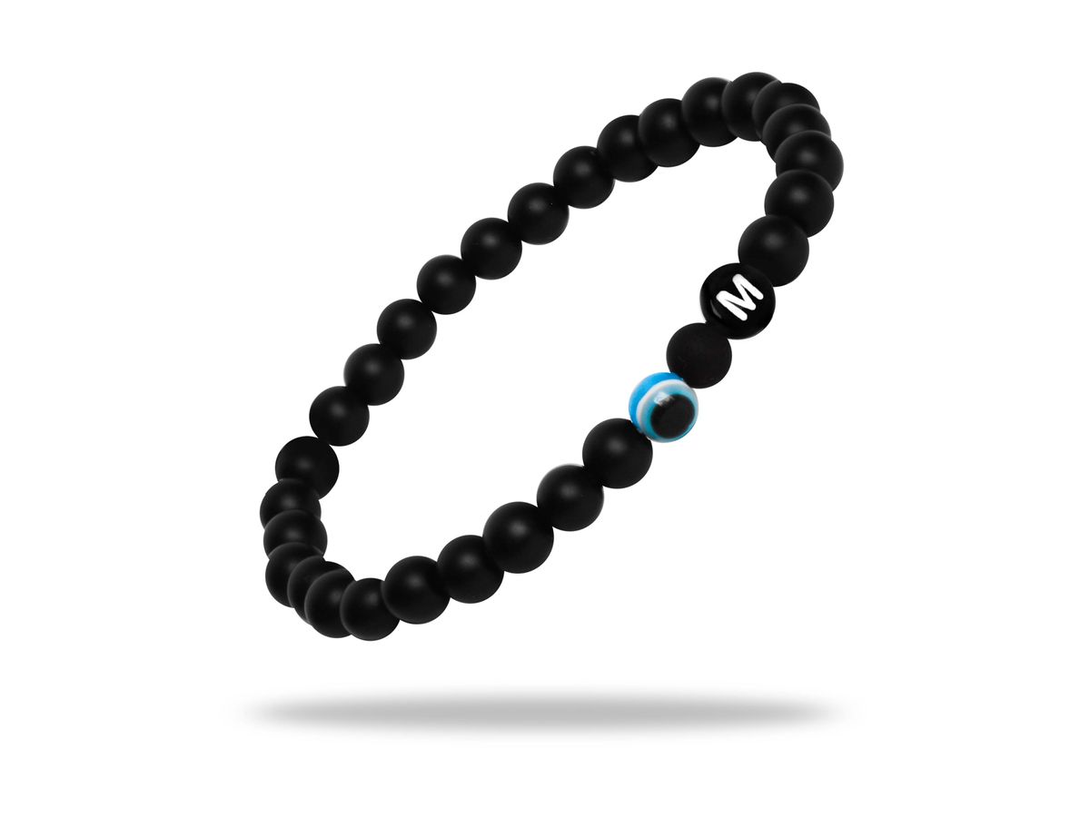 Sadingo Partnerarmband Set "MEADOW" aus schwarzen Achatperlen Weihnachtsangebot