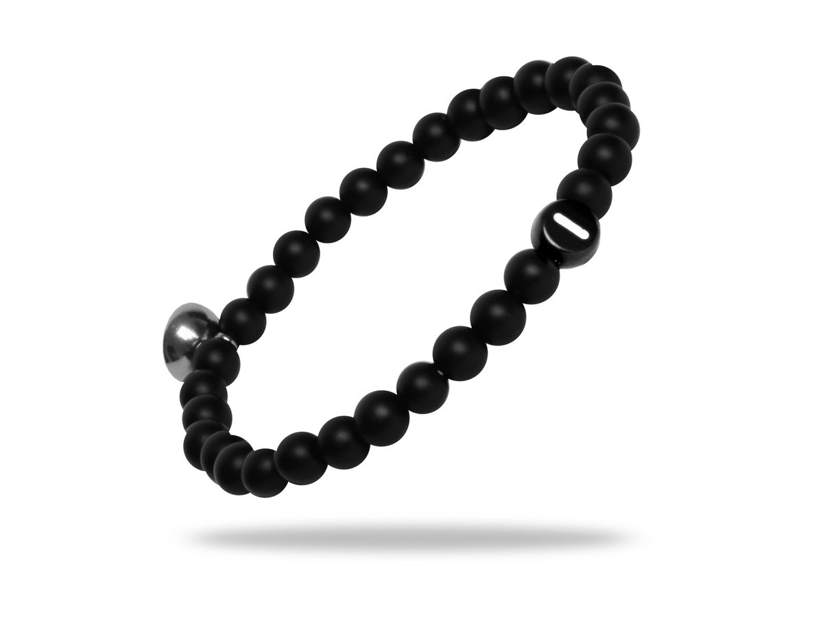 Sadingo Partnerarmband Set "ROCK" aus schwarzen Natursteinperlen Muttertagsangebot