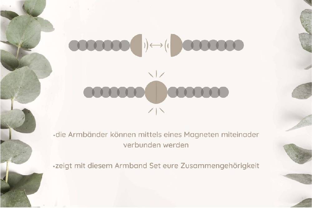 Sadingo Partnerarmband Set "ROCK" aus schwarzen Natursteinperlen Muttertagsangebot