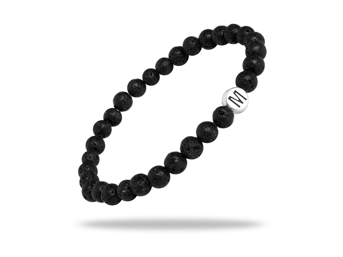 Sadingo Partnerarmband Set "VOLCANO" aus schwarzen Lavagesteinperlen Jubiläumsangebot