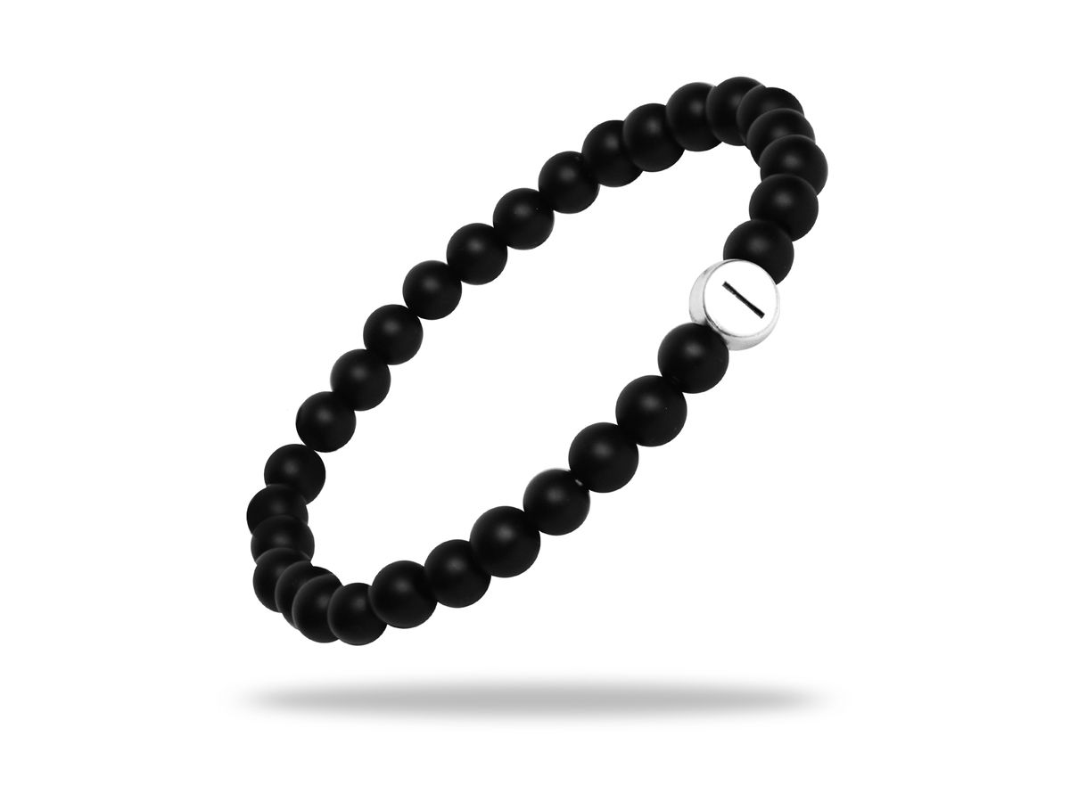 Sadingo Partnerarmband Set "MOON" aus schwarzen Natursteinperlen Lagerräumung