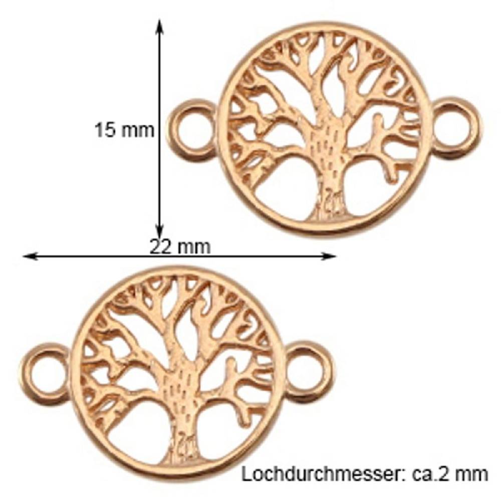 Sadingo Schmuckverbinder Lebensbaum | 3 Stk. - 22x15 mm Saisonale Angebote