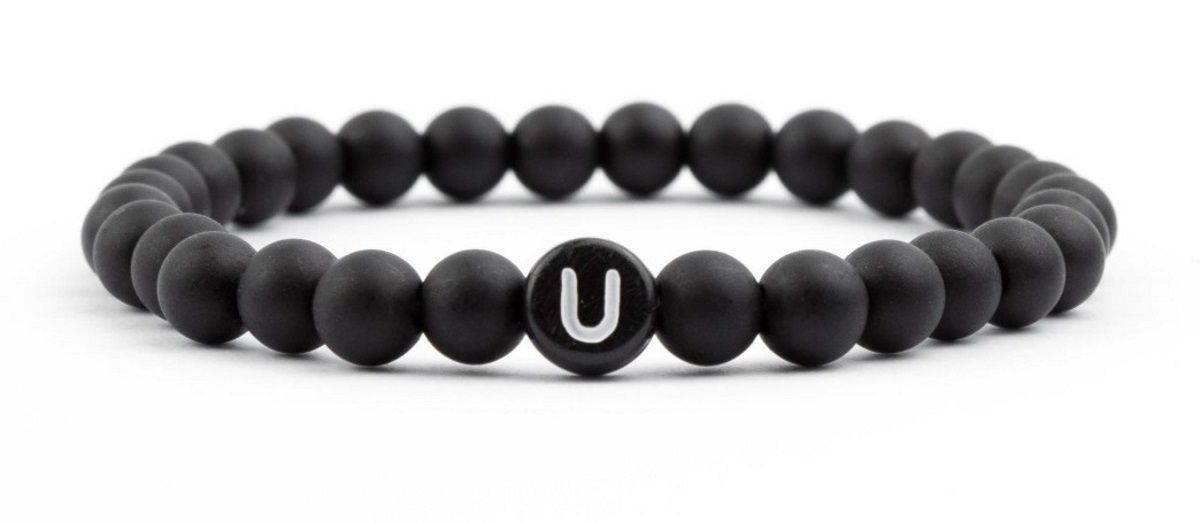 Sadingo Partnerarmband-Set aus schwarzen Acrylperlen Sonderangebote