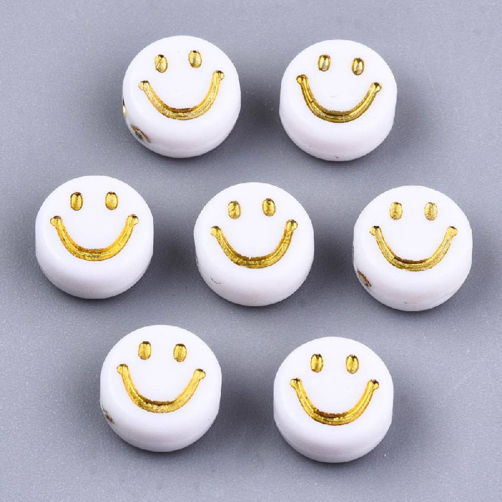 Sadingo Acrylperlen Smiley | 100 Stück, 7mm Sonderangebot der Fabrik