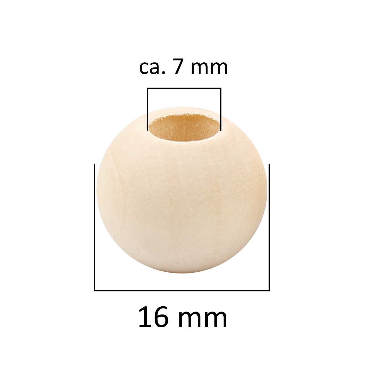 Sadingo Holzperlen Natur mit Loch, 10mm bis 20mm Kostenloser Versand international