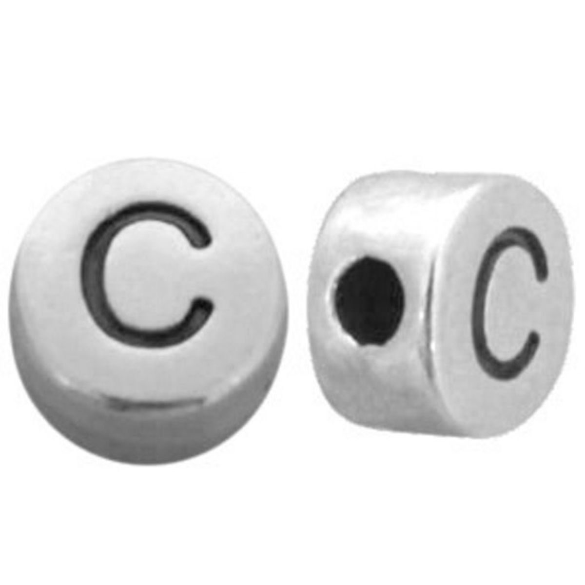 Sadingo Buchstabenperlen Set Metall silber, Bastelbedarf Im Verkauf