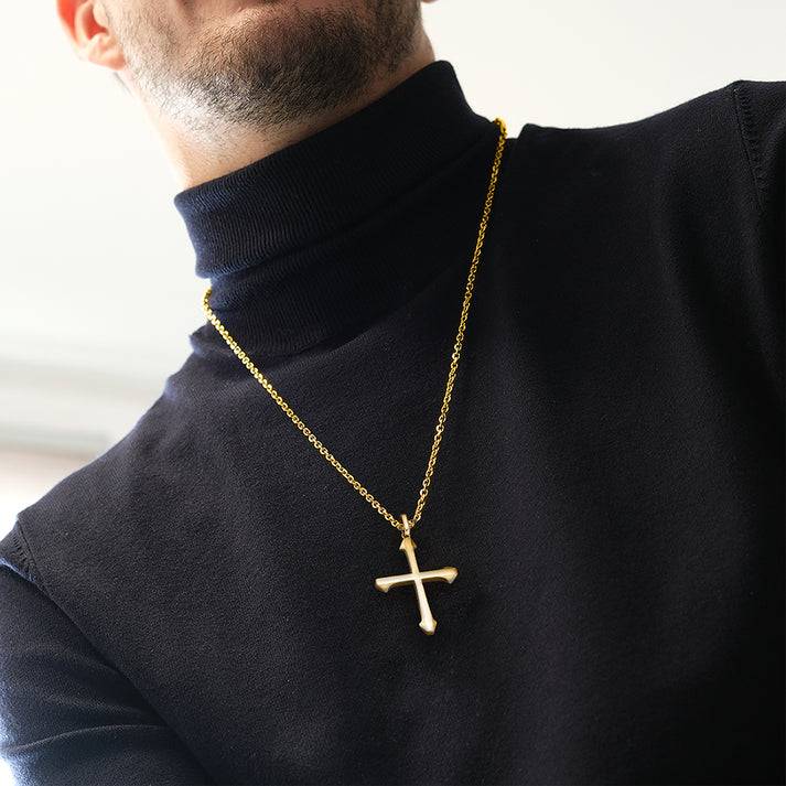 Save Brave Goldene Ankerkette Isaac mit Anhänger Kreuz Clearance-Verkauf