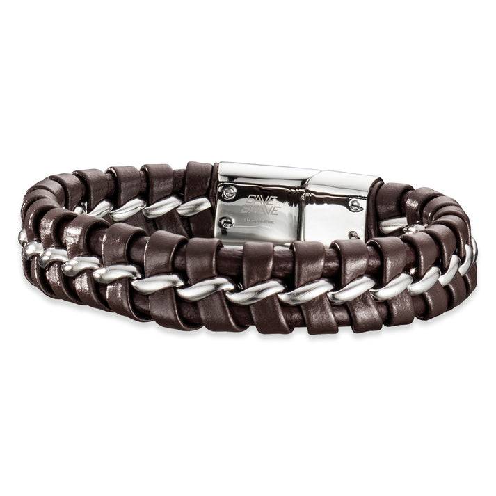 Save Brave Armband Lima aus geflochtenem Leder & Edelstahl Vatertagsangebot